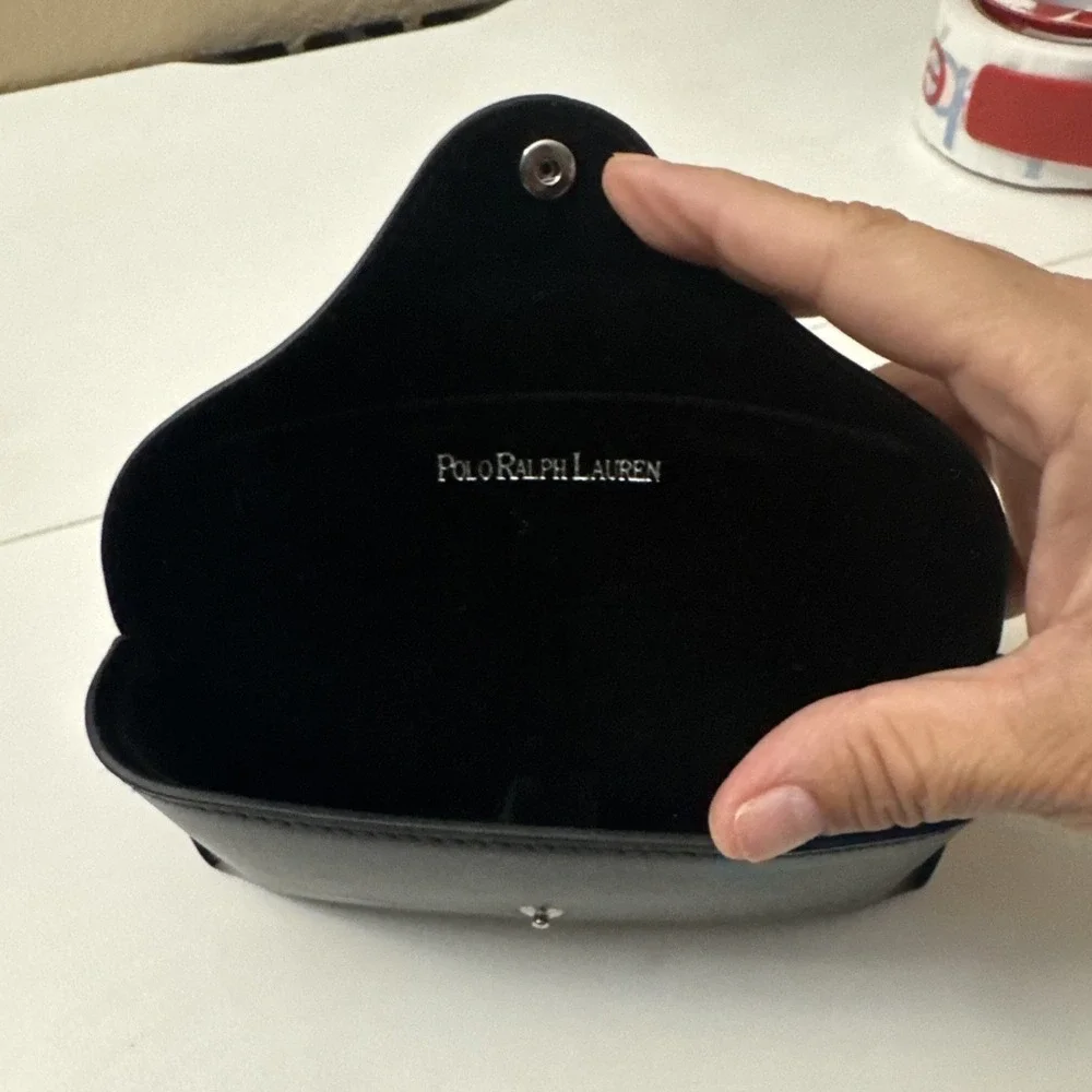 Polo Ralph Lauren Black Semi-Hard Snap Closure Eyeglasses Case